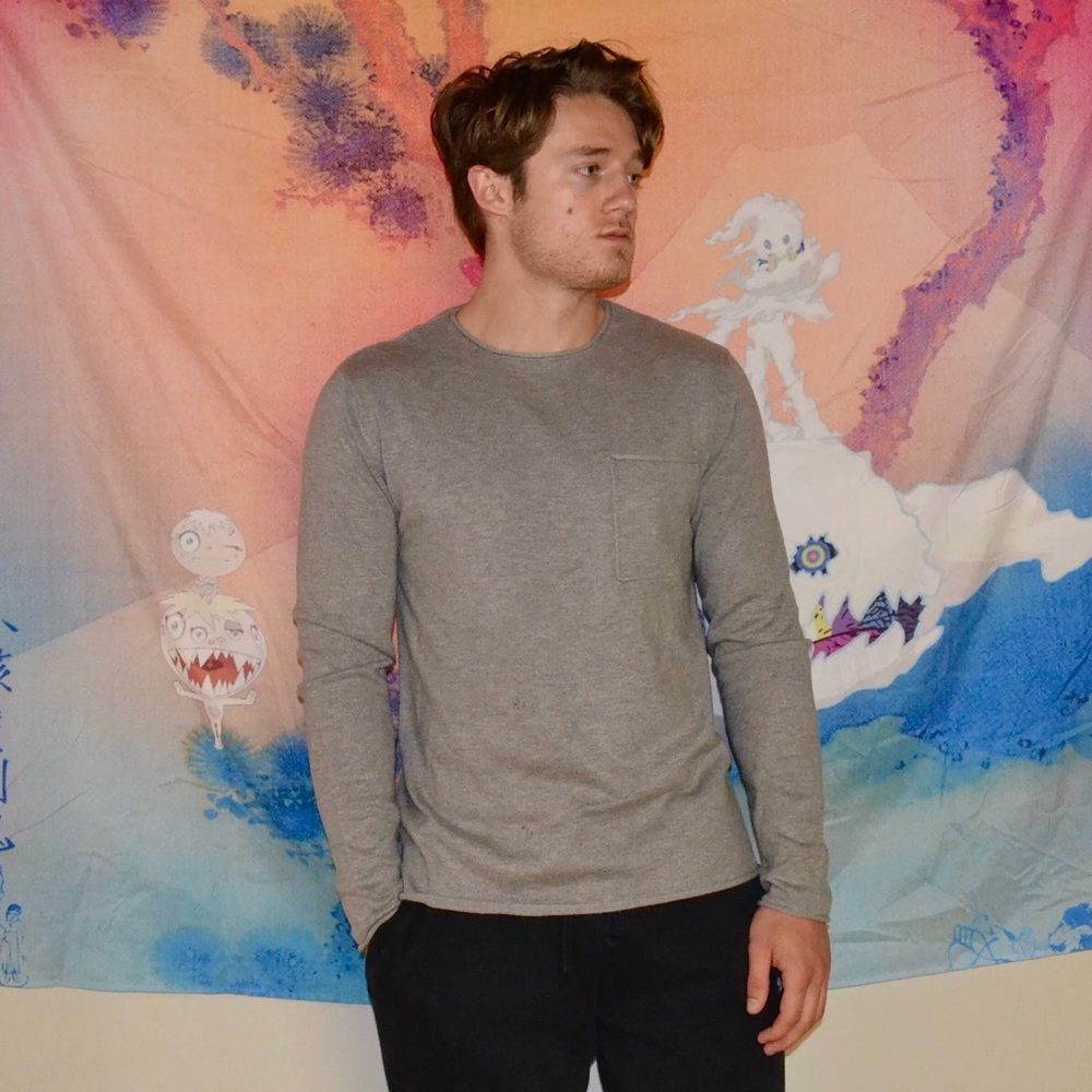 Roll Neck Grey Long Sleeve Shirt